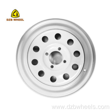 14x 5.5 4x100 8 Spoke Chrome Trailer Wheel